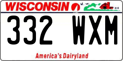 WI license plate 332WXM