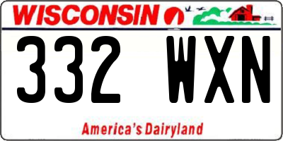 WI license plate 332WXN