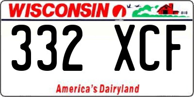 WI license plate 332XCF