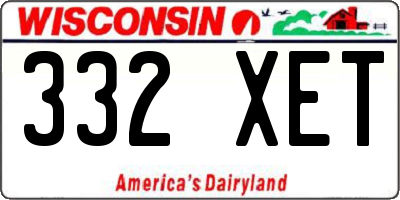 WI license plate 332XET