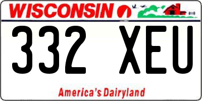 WI license plate 332XEU
