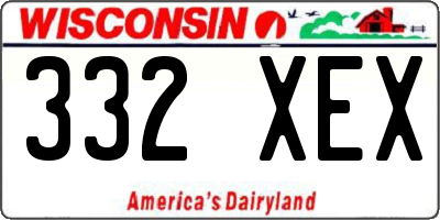 WI license plate 332XEX