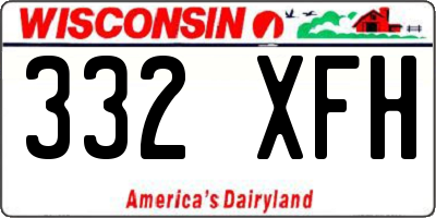 WI license plate 332XFH
