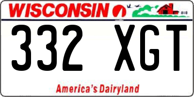 WI license plate 332XGT