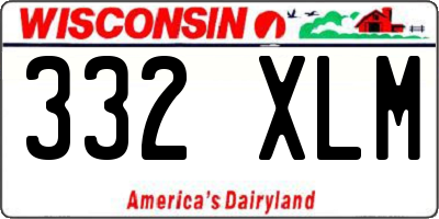WI license plate 332XLM