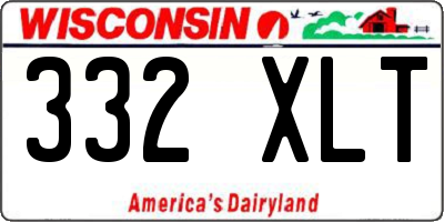 WI license plate 332XLT