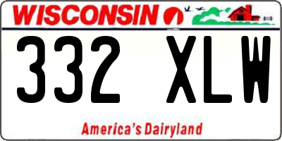 WI license plate 332XLW