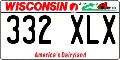 WI license plate 332XLX