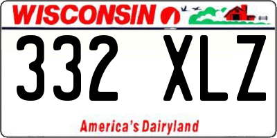 WI license plate 332XLZ