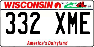 WI license plate 332XME