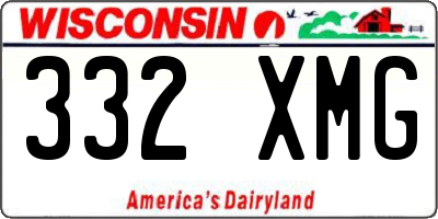WI license plate 332XMG