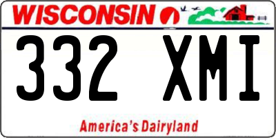 WI license plate 332XMI