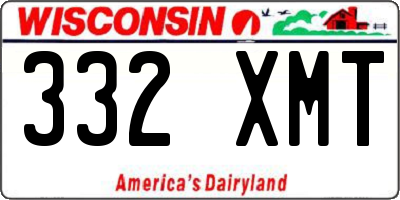 WI license plate 332XMT