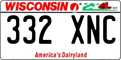 WI license plate 332XNC