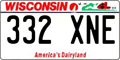 WI license plate 332XNE