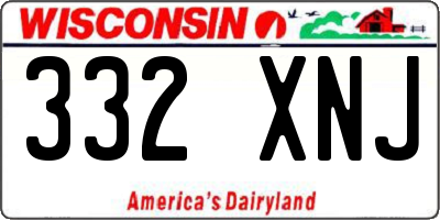 WI license plate 332XNJ