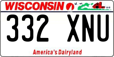 WI license plate 332XNU