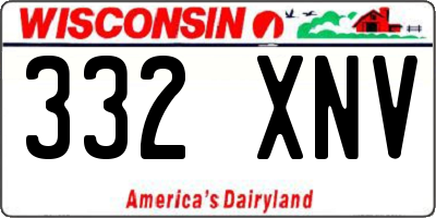WI license plate 332XNV