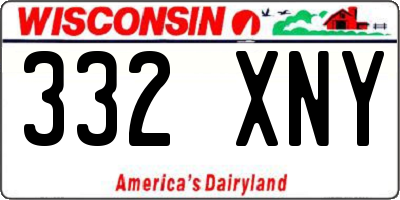 WI license plate 332XNY