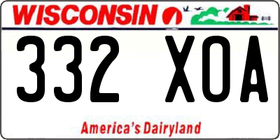 WI license plate 332XOA