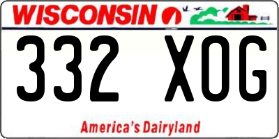 WI license plate 332XOG