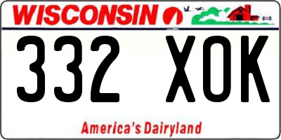 WI license plate 332XOK