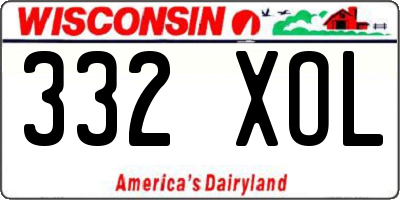 WI license plate 332XOL