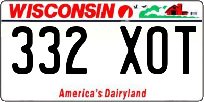 WI license plate 332XOT