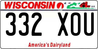 WI license plate 332XOU