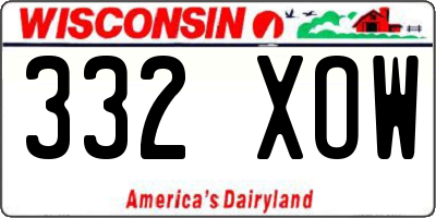 WI license plate 332XOW