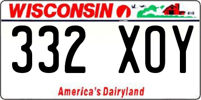 WI license plate 332XOY