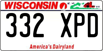 WI license plate 332XPD