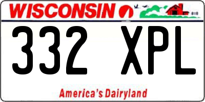 WI license plate 332XPL