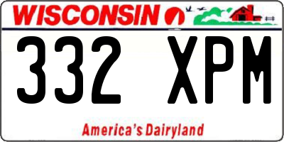 WI license plate 332XPM