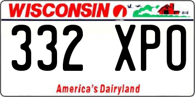 WI license plate 332XPO