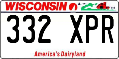 WI license plate 332XPR