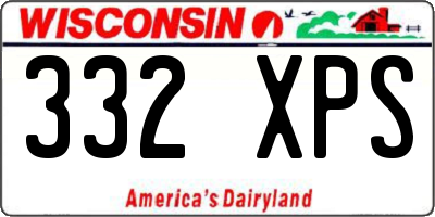 WI license plate 332XPS