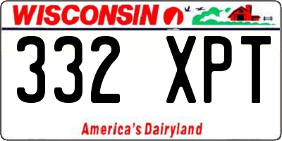 WI license plate 332XPT