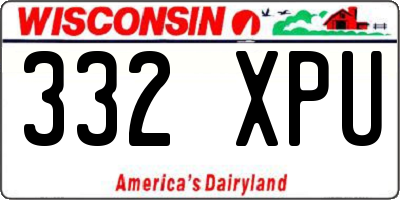 WI license plate 332XPU