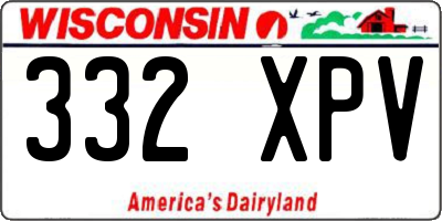 WI license plate 332XPV