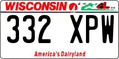 WI license plate 332XPW