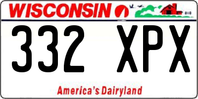 WI license plate 332XPX