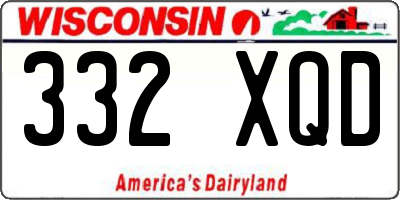 WI license plate 332XQD