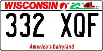 WI license plate 332XQF