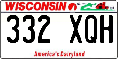 WI license plate 332XQH