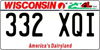 WI license plate 332XQI