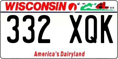 WI license plate 332XQK