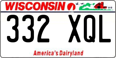 WI license plate 332XQL