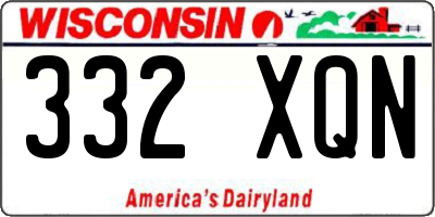 WI license plate 332XQN