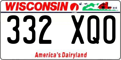 WI license plate 332XQO